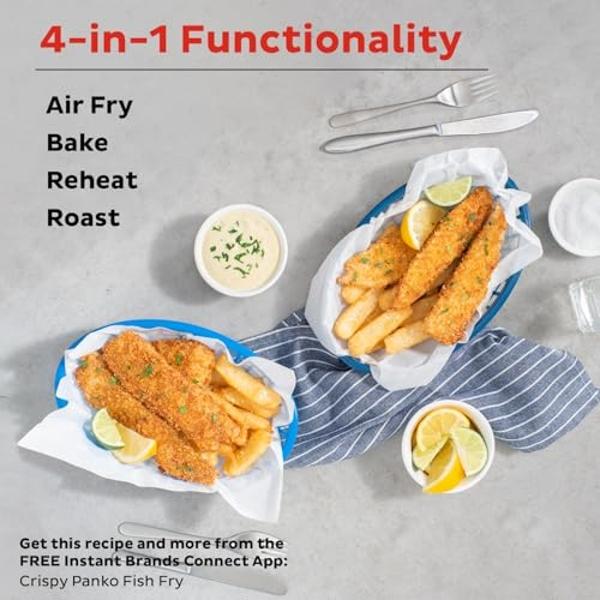 bella 4Qt Slim Air Fryer, Fits-anywhere™ Kitchenware, EverGood™ Ceramic Nonstick Coating, Adjustable Temperature, 6 Preset Cooking Options, 60 Min Auto Shutoff w Audible Tone, 3.3l