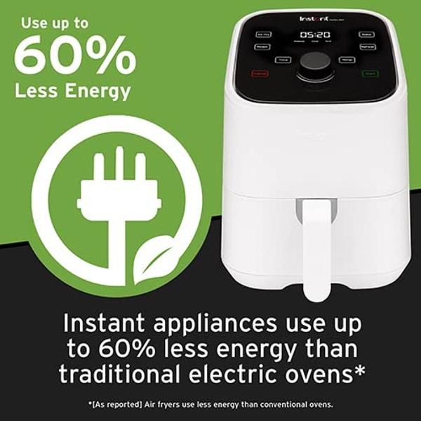 DASH Tasti-Crisp™ Electric Air Fryer Oven, 2.6 Qt., White – Compact Air Fryer for Healthier Food in Minutes, Ideal for Small Spaces - Auto Shut Off, Analog, 1000-Watt