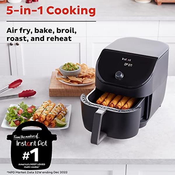 BELLA 3 Qt Manual Air Fryer Oven and 5-in-1 Multicooker with Removable Nonstick and Dishwasher Safe Crisping Tray and Basket, 1400 Watt Heating System, Matte White