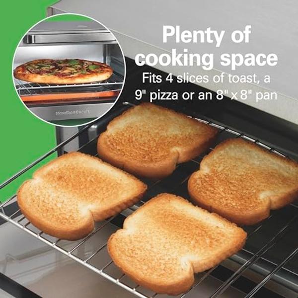 Hamilton Beach Sure-Crisp Air Fryer Toaster Oven Combo, Fits 9” Pizza, 4 Slice Capacity, Powerful Circulation, Auto Shutoff, Stainless Steel (31403)