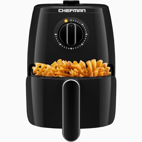 Elite Gourmet EAF-5317DX Digital 5.3Qt Hot Air Fryer 7 Menu Functions 1350W Oil-Less Healthy Cooker, Timer & Temperature Controls, PFOA/PTFE Free, Black