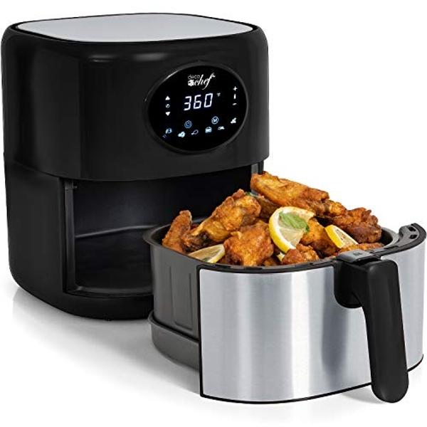 Air Fryer – 2.3-Quart Electric Fryer for Healthier Cooking – Compact Appliance with Nonstick Interior – Kitchen Gadgets by Classic Cuisine (Black)