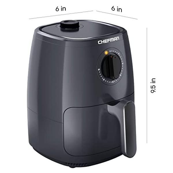 Chefman TurboFry 2-Quart Air Fryer, Dishwasher Safe Basket & Tray, Use Little to No Oil For Healthy Food, 60 Minute Timer, Fry Healthier Meals Fast, Heat And Power Indicator Light,