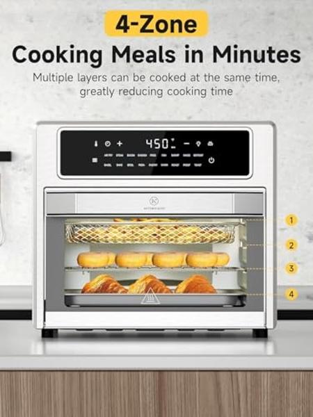 Hamilton Beach Sure-Crisp Air Fryer Toaster Oven Combo, Fits 9” Pizza, 4 Slice Capacity, Powerful Circulation, Auto Shutoff, Stainless Steel (31403)