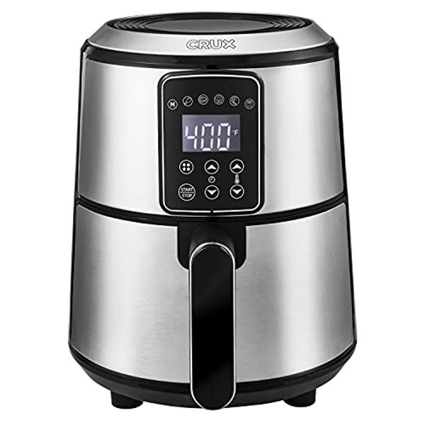 Nuwave 4.5-Qt Brio Air Fryer, 100 Pre-Programmed Recipes & 100 Memory Slots to Save & Recall Favorite Recipes, 100°F-400°F, Linear Thermal (Linear T) Technology for Perfect Results