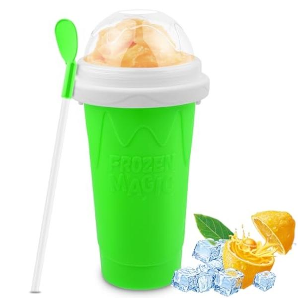 Slushie Maker Cup, Magic Quick Frozen Smoothies Cup for Homemade Milk Shake Ice Cream Maker, Cooling Cup, Double Layer Squeeze Slushy Maker Cup, Birthday Gifts for Friends,Family (