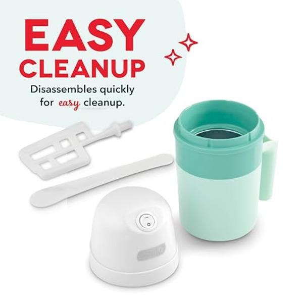 DASH My Pint Ice Cream Maker Machine (Aqua): Multi-Purpose Soft Serve Ice Cream Machine for Homemade Gelato, Sorbet, Frozen Yogurt, Includes Mixing Spoon, Easy to Clean and Store
