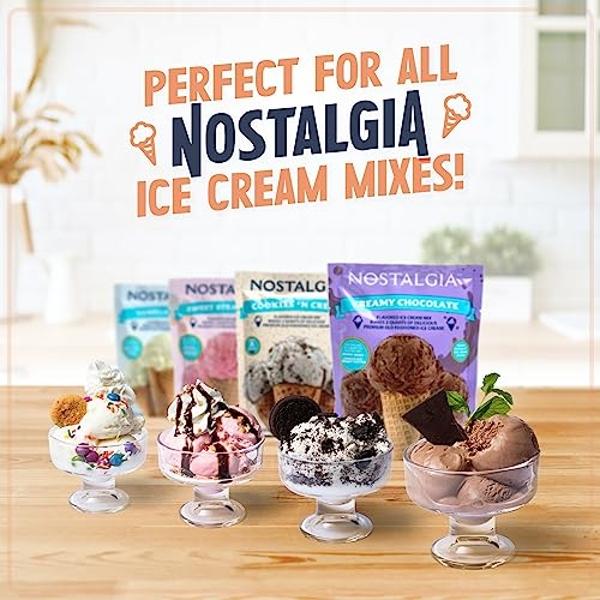 Nostalgia Electric Ice Cream Maker - Old Fashioned Soft Serve Ice Cream Machine Makes Frozen Yogurt or Gelato in Minutes - Fun Kitchen Appliance - Vintage Wooden Style - Dark Wood 