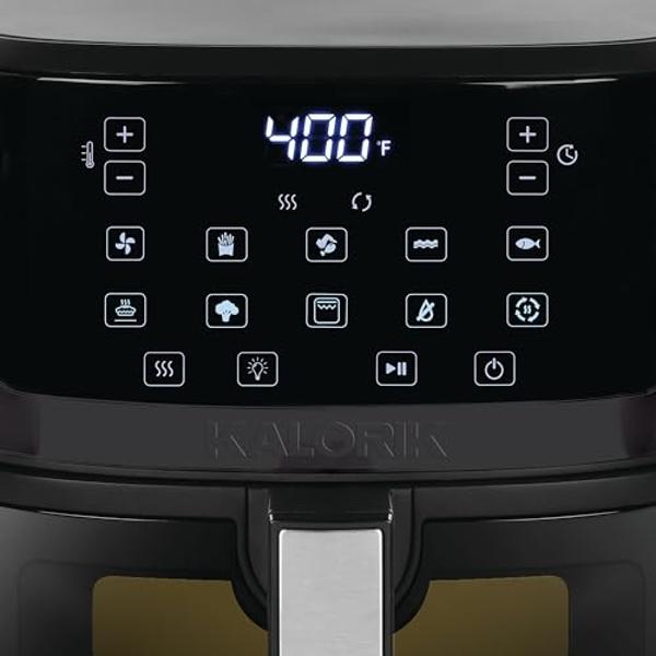 Kalorik 7 Quart Touchscreen Air Fryer with Window, Black (FT 52324 BK)