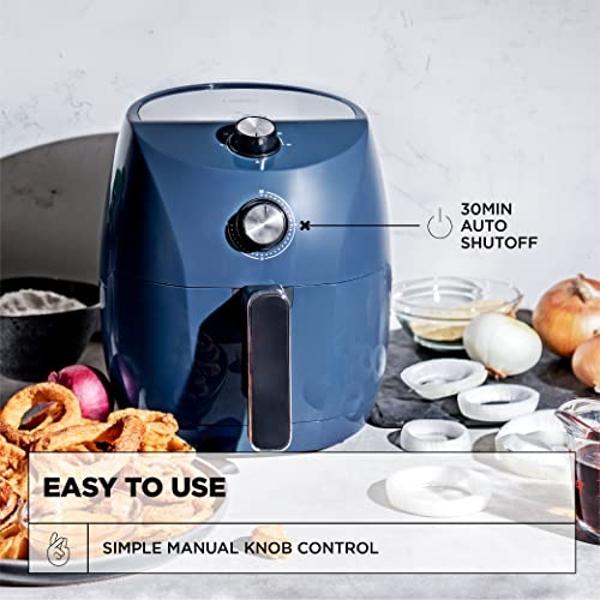 Crux 3.7QT Manual Air Fryer, Faster Pre-Heat, No-Oil Frying, Fast Healthy Evenly Cooked Meal Every Time, Dishwasher Safe Non Stick Pan and Crisping Tray for Easy Clean Up, Stainles