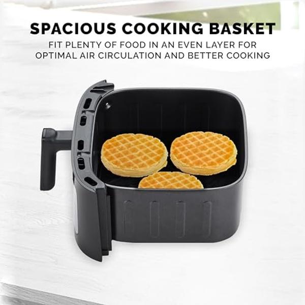 Nuwave 4.5-Qt Brio Air Fryer, 100 Pre-Programmed Recipes & 100 Memory Slots to Save & Recall Favorite Recipes, 100°F-400°F, Linear Thermal (Linear T) Technology for Perfect Results