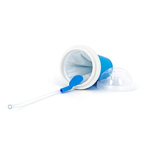 Slushy Maker Cup, Slushie Cup Maker, Milk Cola Juice Squeeze Cup, Magic Quick Freeze Cup, Cooling Cup, Smoothies Cup with Lids and Straws for All Age (Blue)
