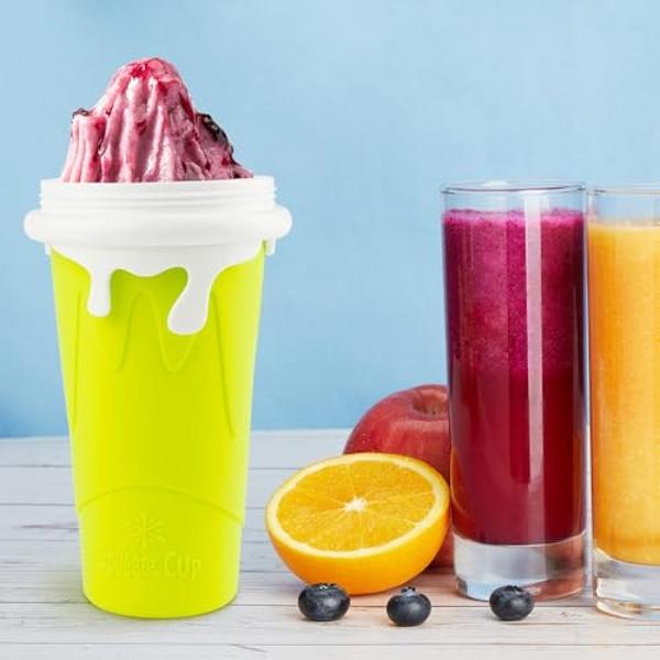 Slushie Maker Cup, Magic Quick Frozen Smoothies Cup for Homemade Milk Shake Ice Cream Maker, Cooling Cup, Double Layer Squeeze Slushy Maker Cup, Birthday Gifts for Friends,Family (