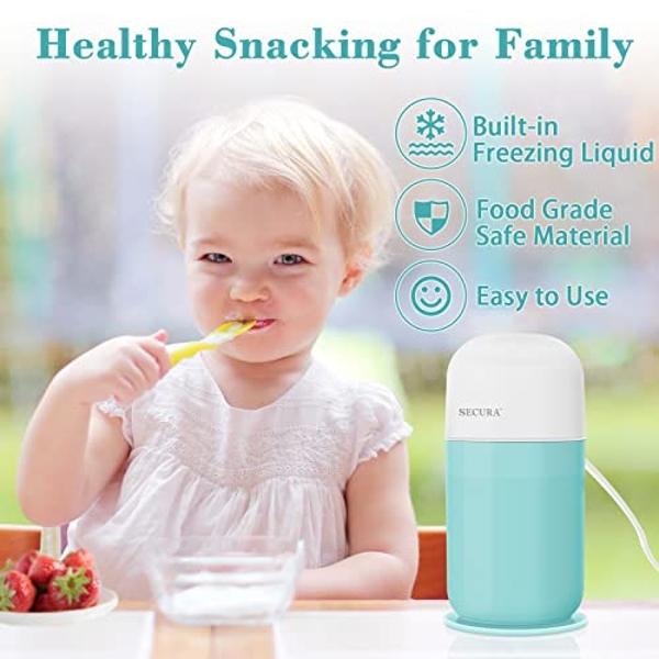 Slushy Maker Cup, Slushie Cup Maker, Milk Cola Juice Squeeze Cup, Magic Quick Freeze Cup, Cooling Cup, Smoothies Cup with Lids and Straws for All Age (Blue)