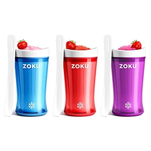 ZOKU Jumbo Slush and Shake Maker, Compact Make and Serve Cup with Freezer Core Creates Single-Serving Smoothies, Slushies and Milkshakes in Minutes, BPA-Free, Bright Blue