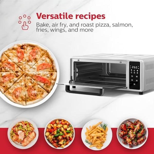 Holstein Housewares 12-Inch Pizza Air Fryer Oven – 600°F Countertop Convection Oven with Hot Air Technology for Baking, Frying & Roasting – Compact, Multi-Function, Energy-Efficien