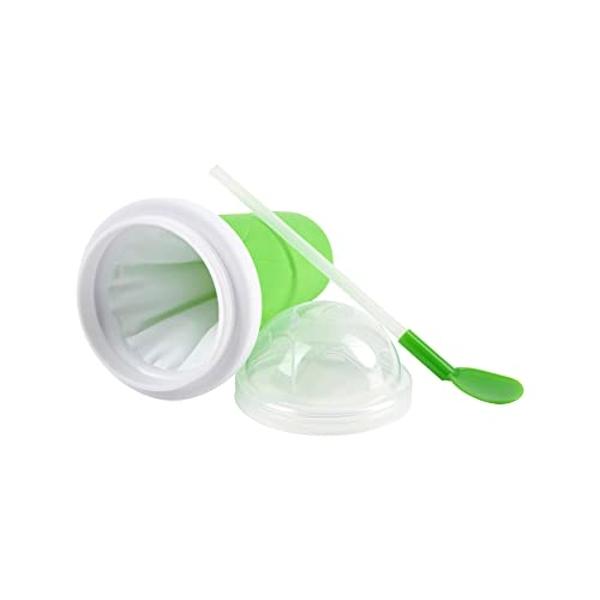 Slushy Maker Cup, Slushie Cup Maker, Milk Cola Juice Squeeze Cup, Magic Quick Freeze Cup, Cooling Cup, Smoothies Cup with Lids and Straws for All Age (pack 2 BLUE+GREEN)