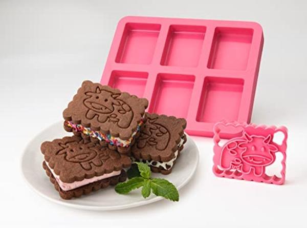 Mobi Silicone Ice Cream Sandwich Maker, Cow
