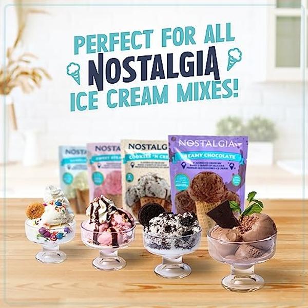 Nostalgia Electric Ice Cream Maker - Old Fashioned Soft Serve Ice Cream Machine Makes Frozen Yogurt or Gelato in Minutes - Fun Kitchen Appliance - Modern Style - Aqua - 2 Quart