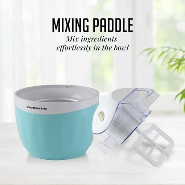 OVENTE Electric Ice Cream Maker with Easy-Lock Lid, 1QT Freezer Bowl for Healthy & Homemade Frozen Yogurt, Sorbet and Gelato, Mini Kitchen Appliance Ideal for Summer Desserts for K