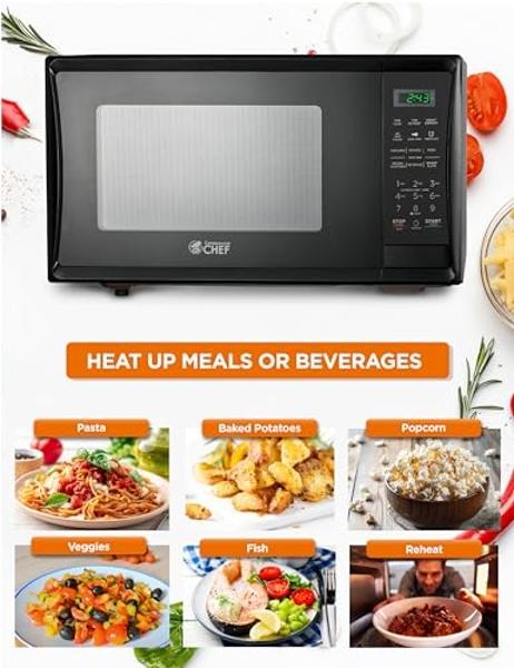 Farberware Countertop Microwave 1100 Watts, 1.3 cu ft - Smart Sensor Microwave Oven With LED Lighting and Child Lock - Perfect for Apartments and Dorms - Easy Clean Retro White, Pl
