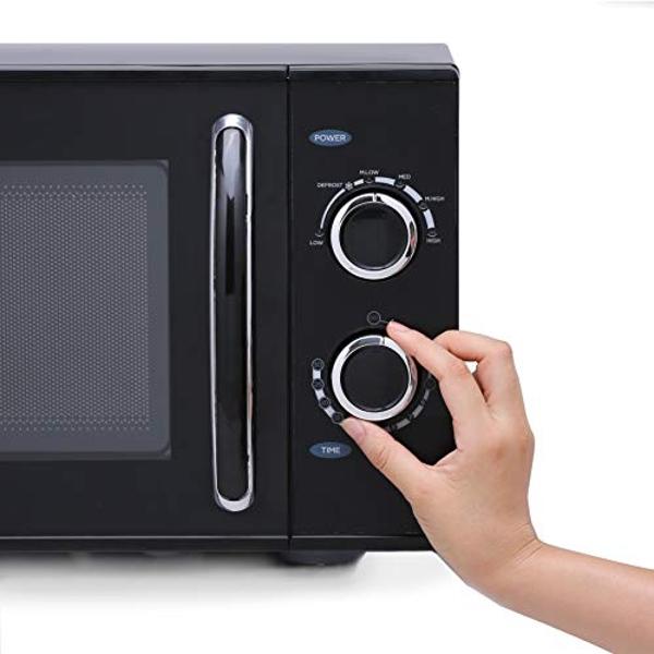COMMERCIAL CHEF Rotary Dial Microwave with 6 Power Levels, Small Microwave with Pull Handle, 900W Countertop Microwave with Kitchen Timer, Microwave 0.9 Cu Ft with Rotary Dial Cont