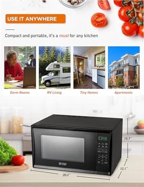 Commercial CHEF Countertop Microwave, 1.1 Cubic feet, White