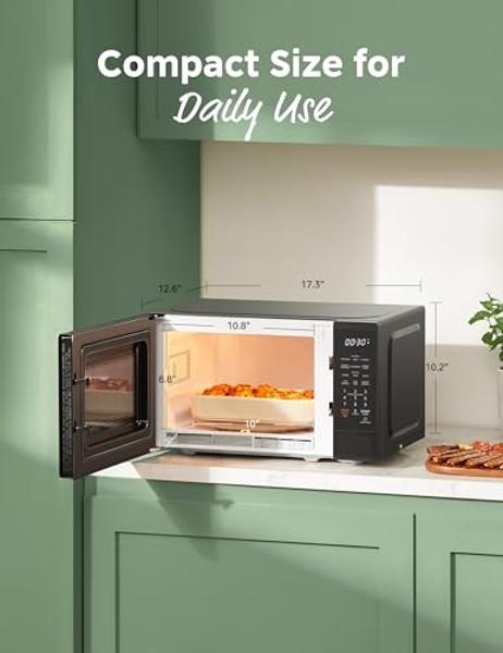 COMFEE CMO-C20M1WB Countertop Microwave Oven, 0.7 cu.ft Small Microwave with 11 power levels,Turntable Reset Function, Speedy Cooking, Weight/Time Defrost, Memory function, Childre