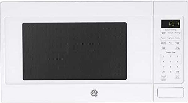 Farberware Countertop Microwave 900 Watts, 0.9 Cu. Ft. - Microwave Oven With LED Lighting and Child Lock - Perfect for Apartments and Dorms - Easy Clean Grey Interior, Retro White