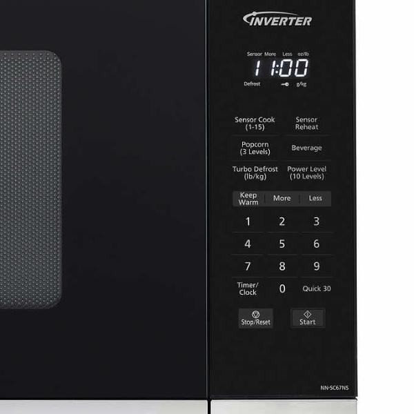Panasonic NN-SN65KB Microwave Oven with Inverter Technology 1200W, 1.2 cu.ft. Small Genius Sensor One-Touch Cooking, Popcorn Button, Turbo Defrost-NN-SN65KB (Black)