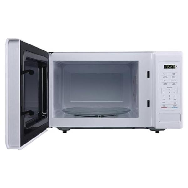 Farberware Countertop Microwave 1100 Watts, 1.3 cu ft - Smart Sensor Microwave Oven With LED Lighting and Child Lock - Perfect for Apartments and Dorms - Easy Clean Retro White, Pl