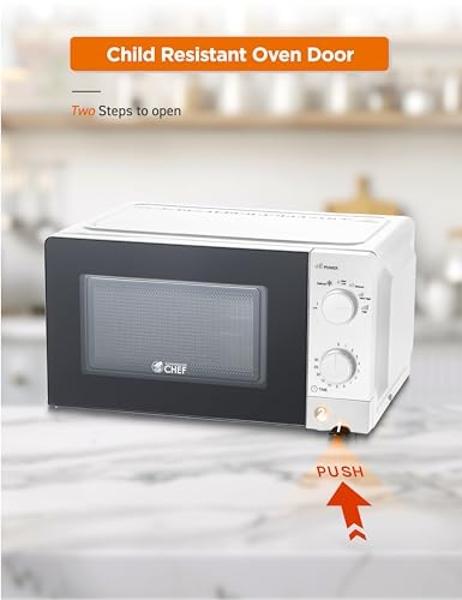 Farberware FM11BKA Compact Countertop Microwave Oven 1.1 Cu. Ft. 1100-Watt with LED Lighting, Child Lock, Easy Clean Grey Interior, Black