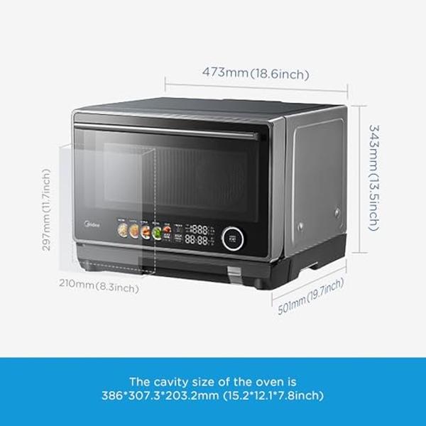 Toshiba Air Fryer Combo 4-in-1 Countertop Microwave Oven, Smart Sensor, Convection, Mute Function, Position Memory 13.6" Turntable, 1.5 Cu Ft, 1000W, Silver, ML-EC42P(SS)