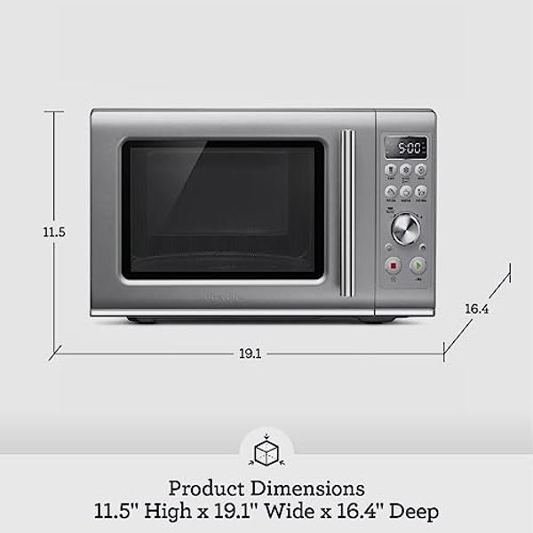 Breville BMO650SIL1BUC1 Compact Wave Soft Close Countertop Microwave Oven, Silver