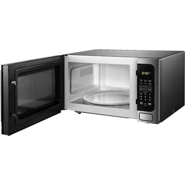 TOSHIBA ML-EM45P(BS) Countertop Microwave Oven with Smart Sensor and Position Memory Turntable, Function, 1.6 Cu.ft 13.6" Removable Black Stainless Steel, 1200W