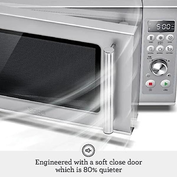 Breville BMO650SIL1BUC1 Compact Wave Soft Close Countertop Microwave Oven, Silver
