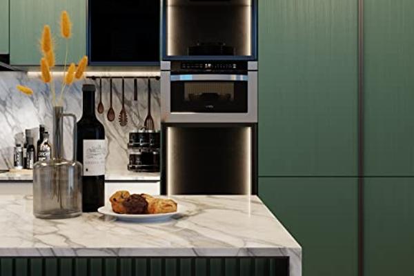 KoolMore KM-MD-1SS 24 Inch Stainless-Steel Microwave Drawer Capacity, 1000W Power with 10 Custom Cooking Levels, Memory, and Timer Functions, Wall-Mounted with Flat Bottom, 24 in/1
