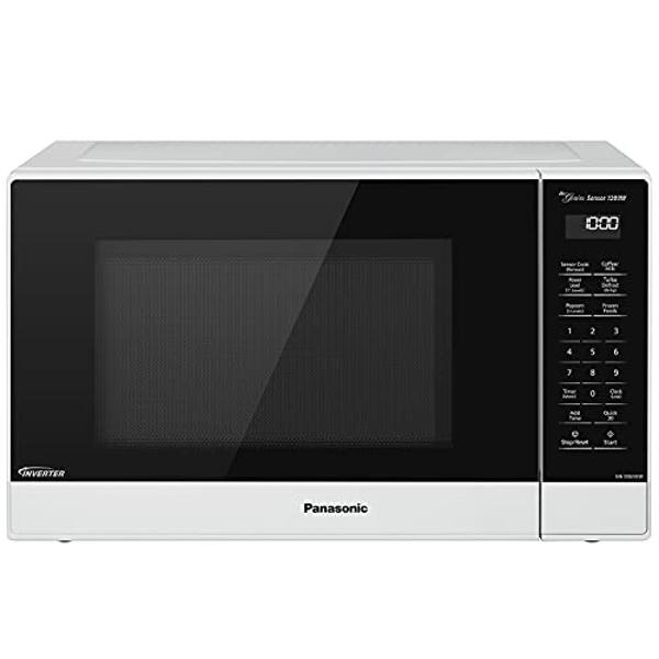 Panasonic NN-SN65KW Microwave Oven with Inverter Technology, 1200W, 1.2 cu.ft. Small Genius Sensor One-Touch Cooking, Popcorn Button, Turbo Defrost-NN-SN65KW-(White)
