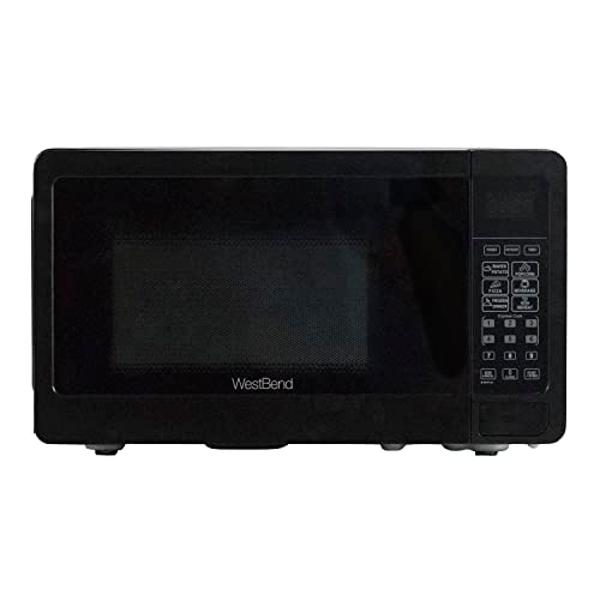 West Bend Microwave Oven 700-Watts Countertop Compact Footprint with 6 Pre Cooking Settings, Speed Defrost, Electronic Control Panel and Glass Turntable Perfect for Small Spaces, 0