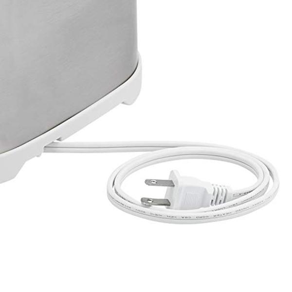 Amazon Basics 2 Slice Toaster, Stainless Steel, With 6 Browning Settings, Extra Wide Slots For Bagels and Special Breads, Removable Easy-to-Clean Crumb Tray, Cancel Button, 800W, B
