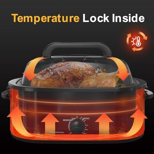 AROMA 22Qt. Roaster Oven with self basting lid stainless steel