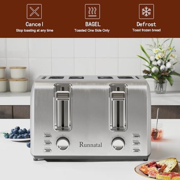 OVENTE Electric 2 Slice Toaster Machine with 6-Shade Browning Selector Setting, Compact Design and Removable Crumb Tray, 700W Power Perfect for Toasting Bread, Thin Bagels and Waff