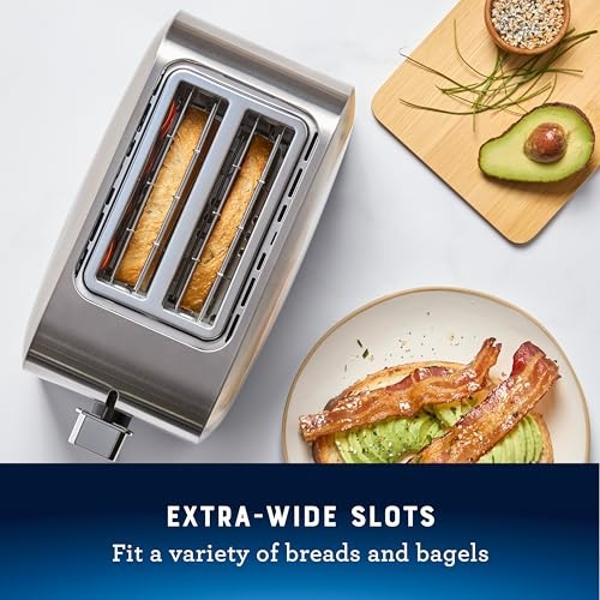 DASH Clear View Toaster - Compact Design with 7 Browning Levels & Clear-View Window, Extra-Wide Slot Large Toaster, 1-Touch Defrost, Reheat & Bagel Functions - Easy Clean Up Crumb 