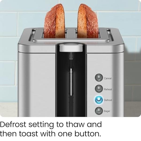 Nostalgia Retro Wide 2-Slice Toaster, Vintage Design With Crumb Tray, Cord Storage & 5 Toasting Levels, Red