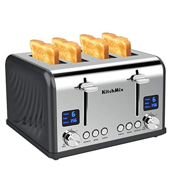 Revolution R180 Connect Smart Toaster Bundle with Toastie Press – Touchscreen, 2-Slice Wide Slot, InstaGLO Tech – Toast Bread, Bagels, Waffles, Muffins, Tortillas, Pastries – Black