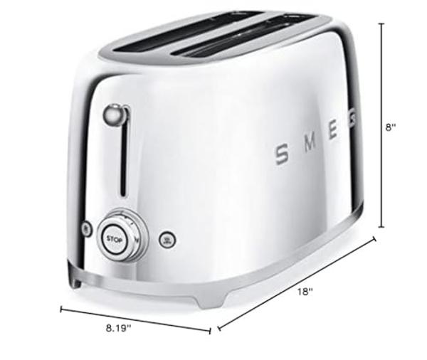 Smeg 50's Retro 4 - slice toaster (Stainless Steel)