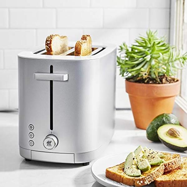 Toaster 4 Slice, Extra Wide Slots, Stainless Steel with High Lift Lever, Bagel and Muffin Function, Removal Crumb Tray, 7-Shade Settings with Warming Rack, Silver, Yabano