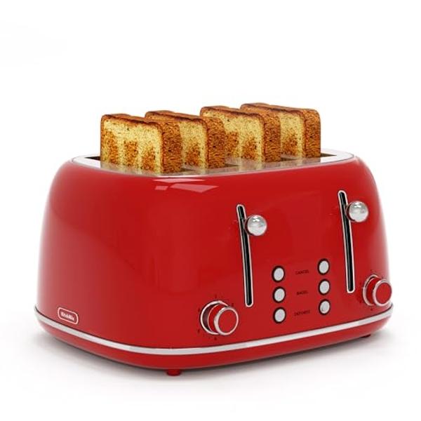 Revolution R180 Connect Smart Toaster + Toastie Press Bundle – Touchscreen, 2-Slice Wide Slot, InstaGLO Tech – Toast Bread, Bagels, Waffles, Muffins, Tortillas, Pastries – Stainles