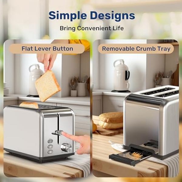 Oster 4-Slice Toaster with Extra Wide Slots, Stainless Steel