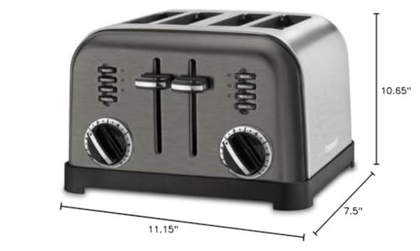 Cuisinart CPT-180BKS Classic 4-Slice Toaster, Black/Stainless Steel
